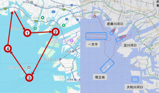 大阪湾(武庫川 淀川 大和川) 地図